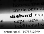 Small photo of diehard word in a dictionary. diehard concept