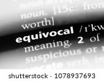 Small photo of equivocal word in a dictionary. equivocal concept