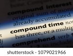 Small photo of compound time word in a dictionary. compound time concept