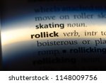 Small photo of rollick word in a dictionary. rollick concept.