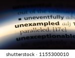 Small photo of unexampled word in a dictionary. unexampled concept.