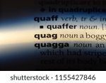 Small photo of quag word in a dictionary. quag concept.