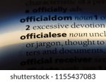 Small photo of officialese word in a dictionary. officialese concept.