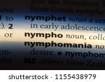 Small photo of nympho word in a dictionary. nympho concept.