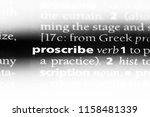 Small photo of proscribe word in a dictionary. proscribe concept.