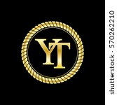 initials y and t logo luxurious ... | Shutterstock .eps vector #570262210