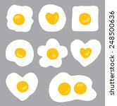 Fried Eggs In Different Shapes