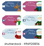 set of vector christmas new... | Shutterstock .eps vector #496920856