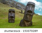 Moai Standing In Easter Island  ...