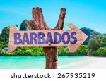 Barbados Wooden Sign With Beach ...