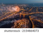 Small photo of Festive salute over the Peter and Paul Fortress in a significant Victory Day for the country on May 9, improbable quantity of ships observes a show, an eternal flame of memory burns on rostral colons