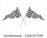 finish flag drive. checkered... | Shutterstock .eps vector #1106157350