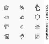 set of copy writing icons... | Shutterstock .eps vector #714891523