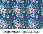 colorful hand draw flowers... | Shutterstock .eps vector #1810663030