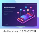 mobile app development vector... | Shutterstock .eps vector #1173592930