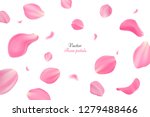 falling pink rose petals... | Shutterstock .eps vector #1279488466