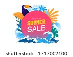 summer sale banner with... | Shutterstock .eps vector #1717002100