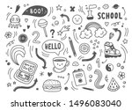 set of hand drawn doodle... | Shutterstock .eps vector #1496083040