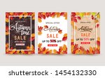 autumn design with leaves.... | Shutterstock .eps vector #1454132330