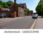 Small photo of Ironbridge,Shropshire/England - 25 April 2018: The main road along the Wharfage in Ironbridge Shropshire