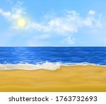 realistic vector paradise sand... | Shutterstock .eps vector #1763732693