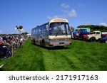 Small photo of 29th May 2022- A Leyland Leopard coach, built in 1978, being driven at a classic car show near Newcastle Emlyn, Ceredigion,Wales, UK.