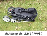 Small photo of 12th February 2023- A foldable Pet Stroller, used to transport frail or elderly dogs, belonging to a dog owner near Laugharne, Carmarthenshire, Wales, UK.