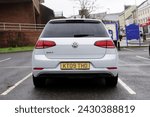 Small photo of 20th February 2024- A Volkswagen Golf SE Bluemotion Tdi, five door hatchback car, parked in a public carpark at Carmarthen, Carmarthenshire, Wales, UK.