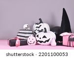 Pink And White Halloween Decor...