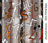grunge textured alphabet... | Shutterstock .eps vector #2017056560