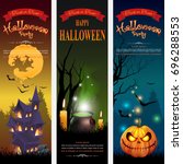 halloween  banner set design ... | Shutterstock .eps vector #696288553