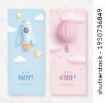 set of baby shower rollup with... | Shutterstock .eps vector #1950736849