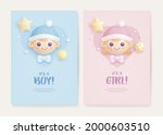 set of baby shower invitation... | Shutterstock .eps vector #2000603510