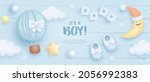 baby shower horizontal banner... | Shutterstock .eps vector #2056992383