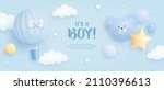 baby shower horizontal banner... | Shutterstock .eps vector #2110396613