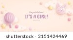 baby shower horizontal banner... | Shutterstock .eps vector #2151424469