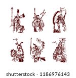 native american indian hand... | Shutterstock .eps vector #1186976143