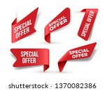 set of red banner special offer.... | Shutterstock .eps vector #1370082386