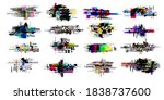 set of modern glitch. tv noise... | Shutterstock .eps vector #1838737600