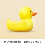 realistic 3d rubber yellow duck ... | Shutterstock .eps vector #1893847573