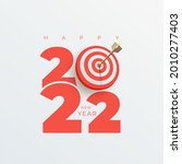 realistic target 2022 new year... | Shutterstock .eps vector #2010277403