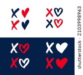 xoxo hand drawn phrase. set of... | Shutterstock .eps vector #2103998963