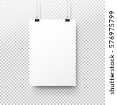white poster hanging on binder. ... | Shutterstock .eps vector #576975799