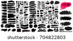 big collection of black paint ... | Shutterstock .eps vector #704822803