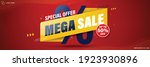 mega sale banner template... | Shutterstock .eps vector #1923930896