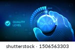 quality levels knob button.... | Shutterstock .eps vector #1506563303