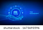 time management icon in robotic ... | Shutterstock .eps vector #1673693596