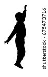 silhouette of a boy with one... | Shutterstock .eps vector #675473716