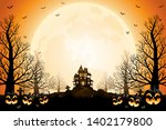 halloween pumpkins  spooky... | Shutterstock .eps vector #1402179800