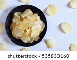 top view of potato chips ridge... | Shutterstock . vector #535833160